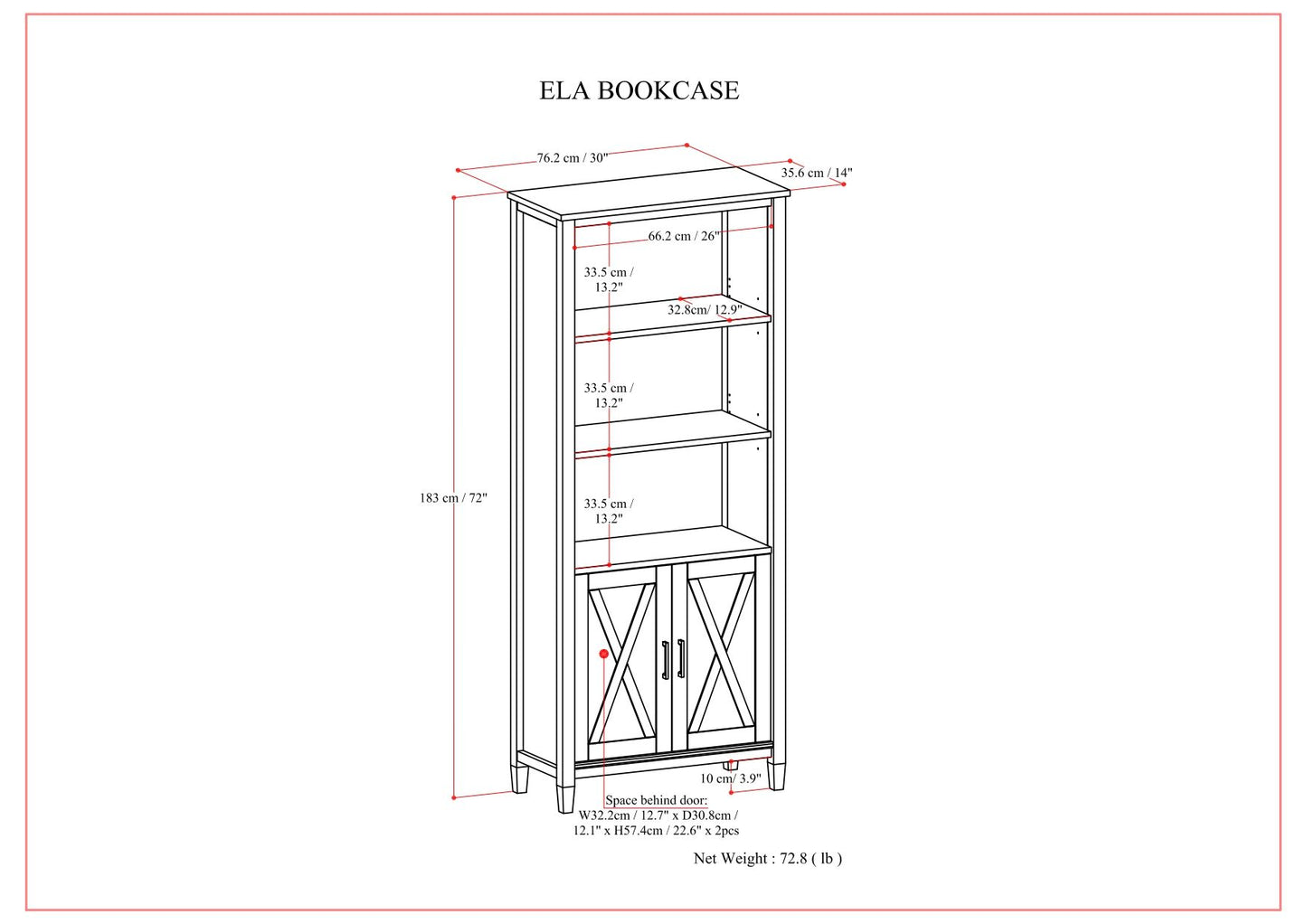 Ela - Bookcase - Smoky Brown - The Sleep Loft - Online Mattress Showroom NYC