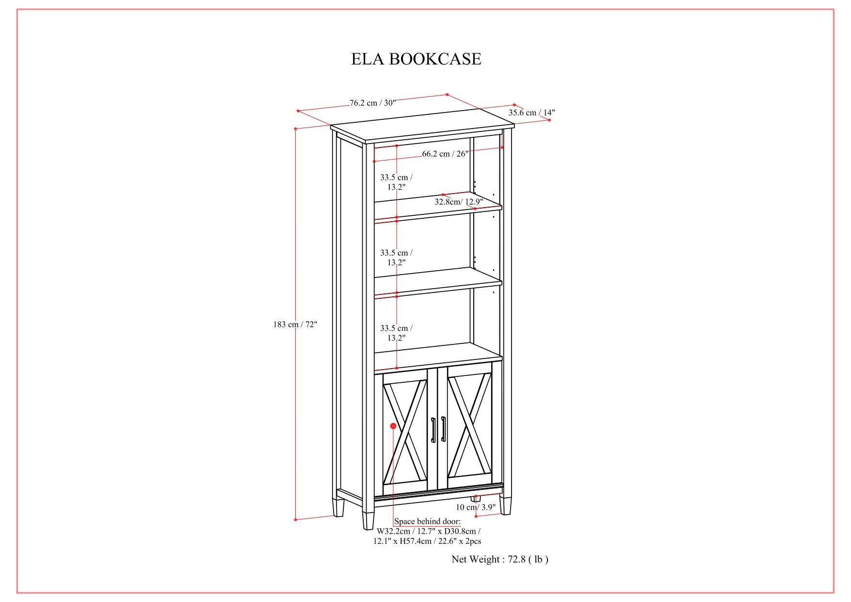 Ela - Bookcase - Smoky Brown - The Sleep Loft - Online Mattress Showroom NYC