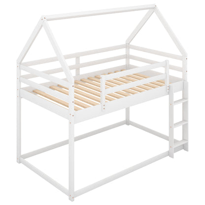 Low Bunk Bed With House Shaped Frame And Ladder - The Sleep Loft - Online Mattress Showroom NYC