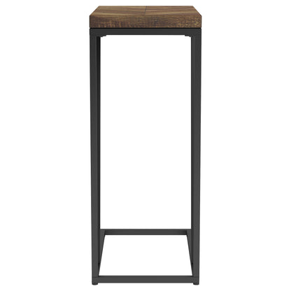 Sergio Engineered Wood C-Shaped Side Table Rustic Tobacco