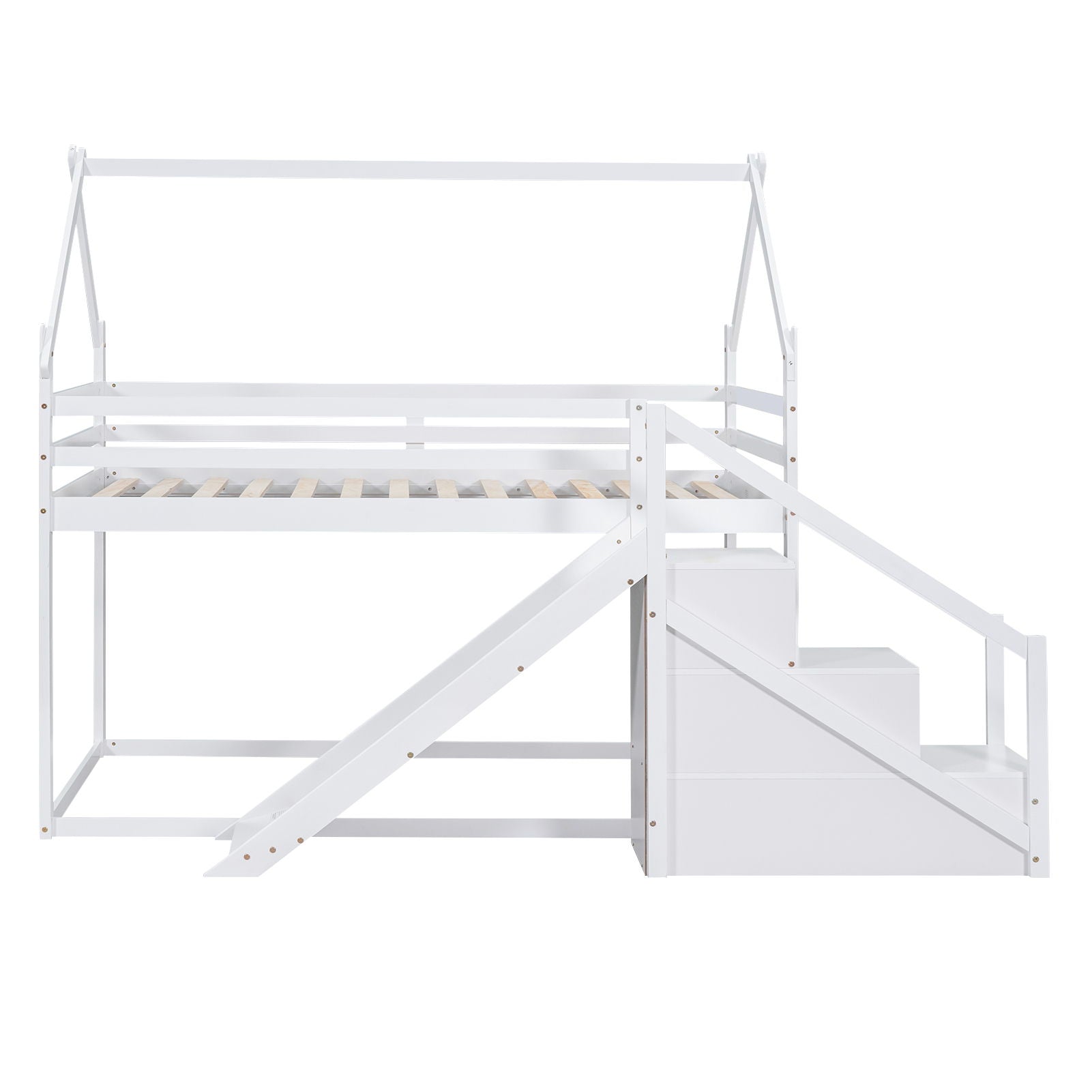 Twin Over Twin House Loft Or Bunk Bed With Slide And Staircase - The Sleep Loft - Online Mattress Showroom NYC