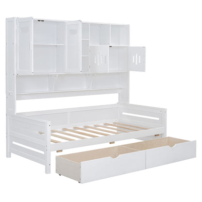 Daybed With All-In-One Cabinet And Shelf - The Sleep Loft - Online Mattress Showroom NYC