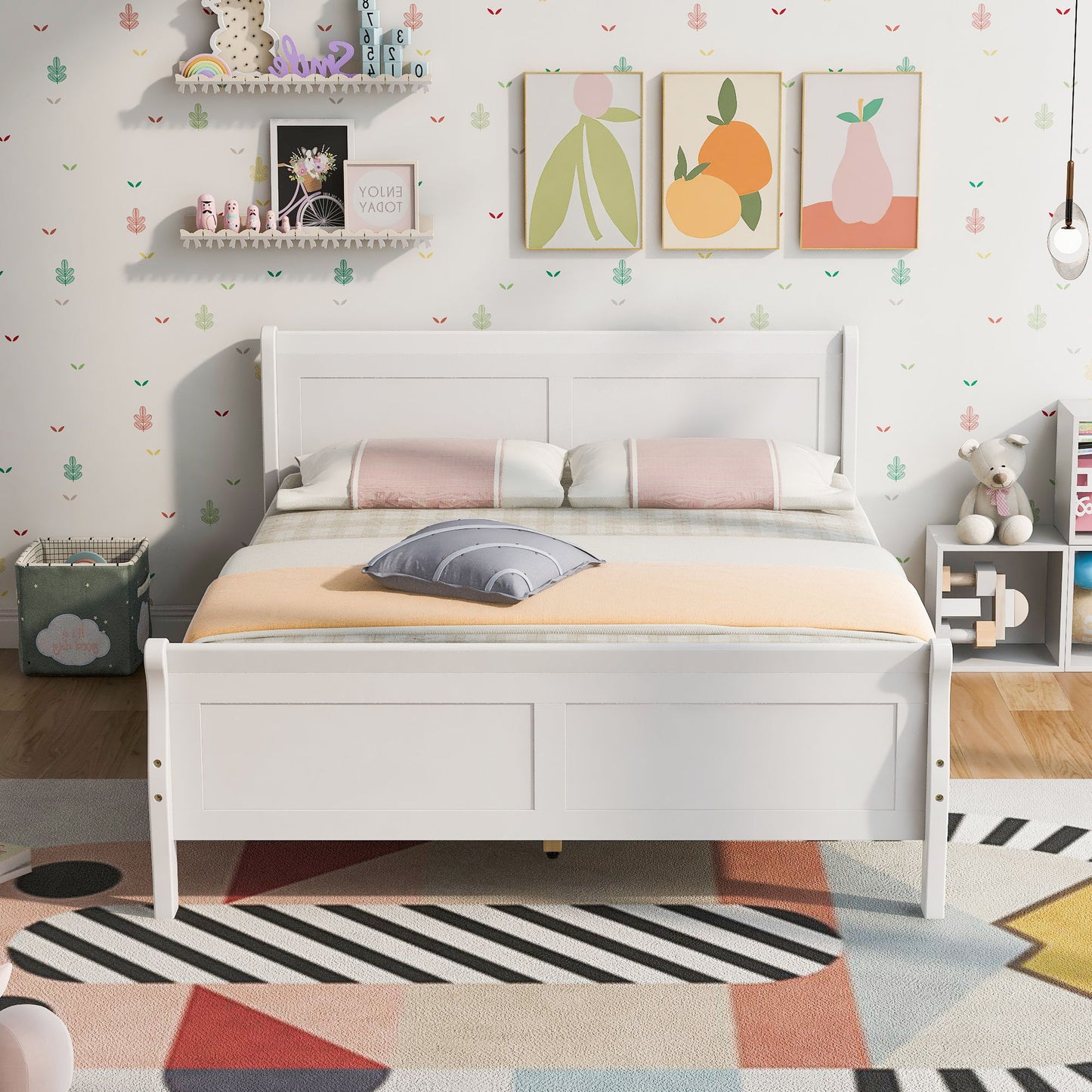 Platform Bed Frame Mattress Foundation Sleigh Bed With Headboard / Footboard / Wood Slat Suppor - The Sleep Loft - Online Mattress Showroom NYC