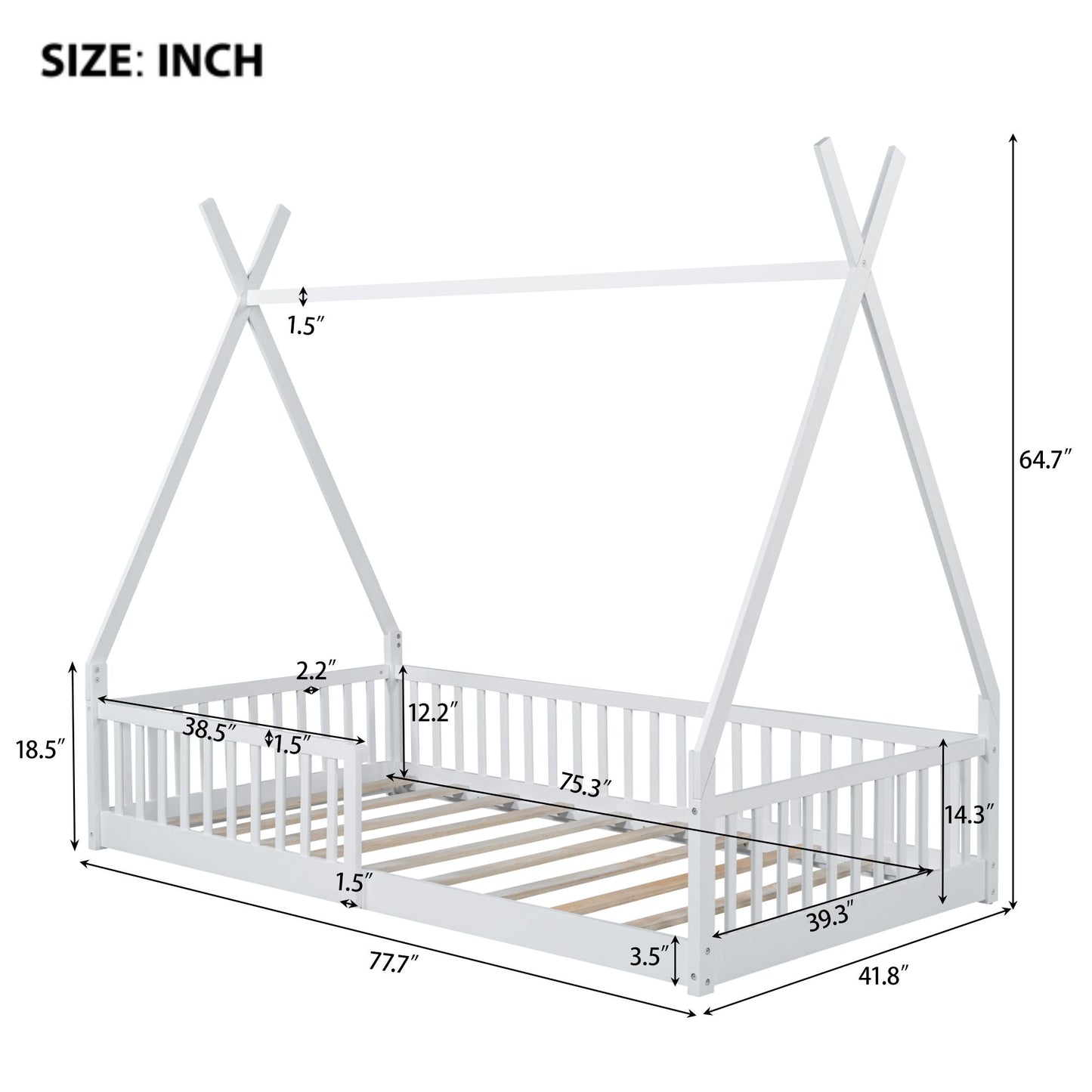 House Shaped Design Bed With Fence - The Sleep Loft - Online Mattress Showroom NYC