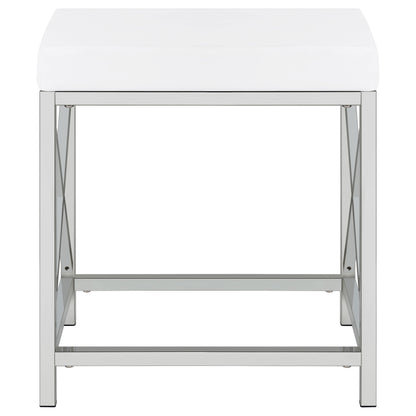 Eliza Vanity Set with Lighting & Stool White and Chrome