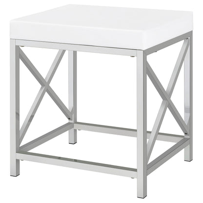 Eliza Vanity Set with Lighting & Stool White and Chrome
