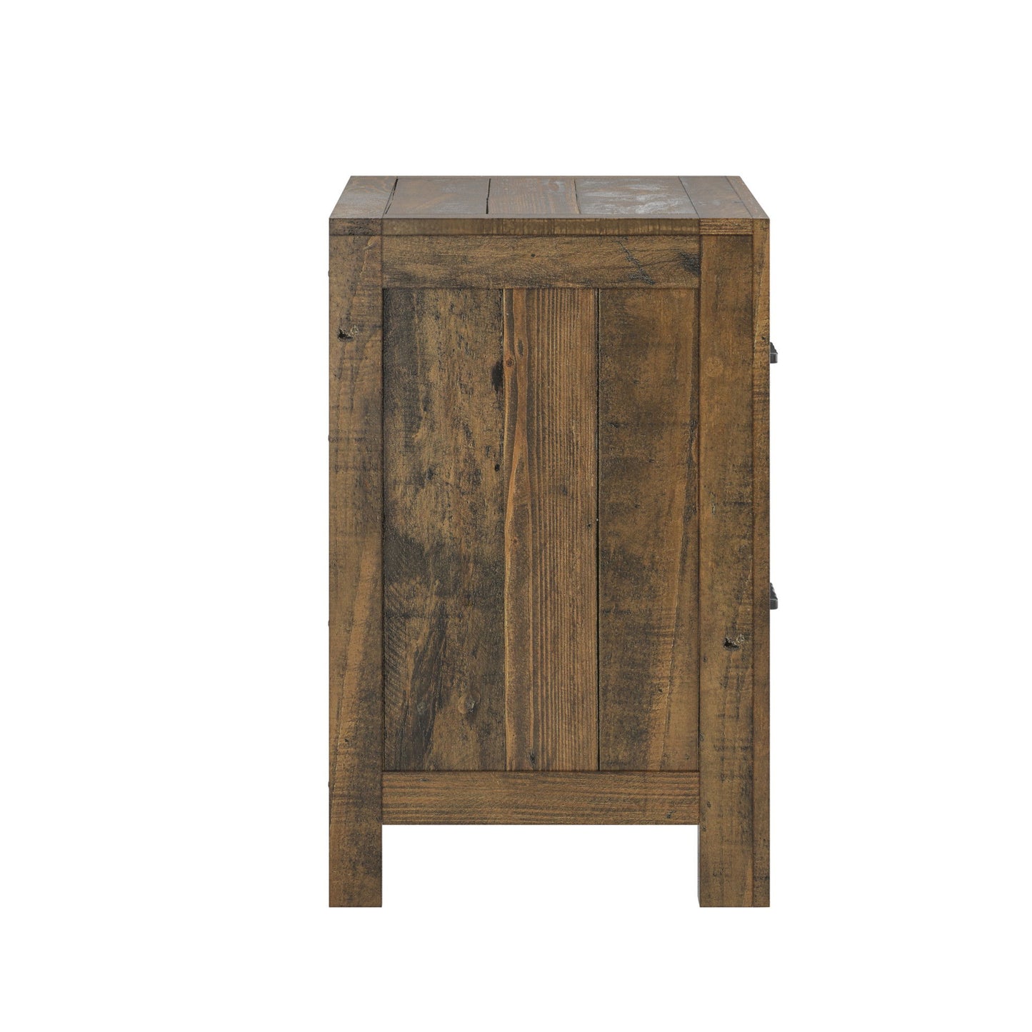 Rustic 2 Drawer Nightstand - Brown - Wood - The Sleep Loft - Online Mattress Showroom NYC