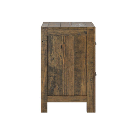 Rustic 2 Drawer Nightstand - Brown - Wood - The Sleep Loft - Online Mattress Showroom NYC