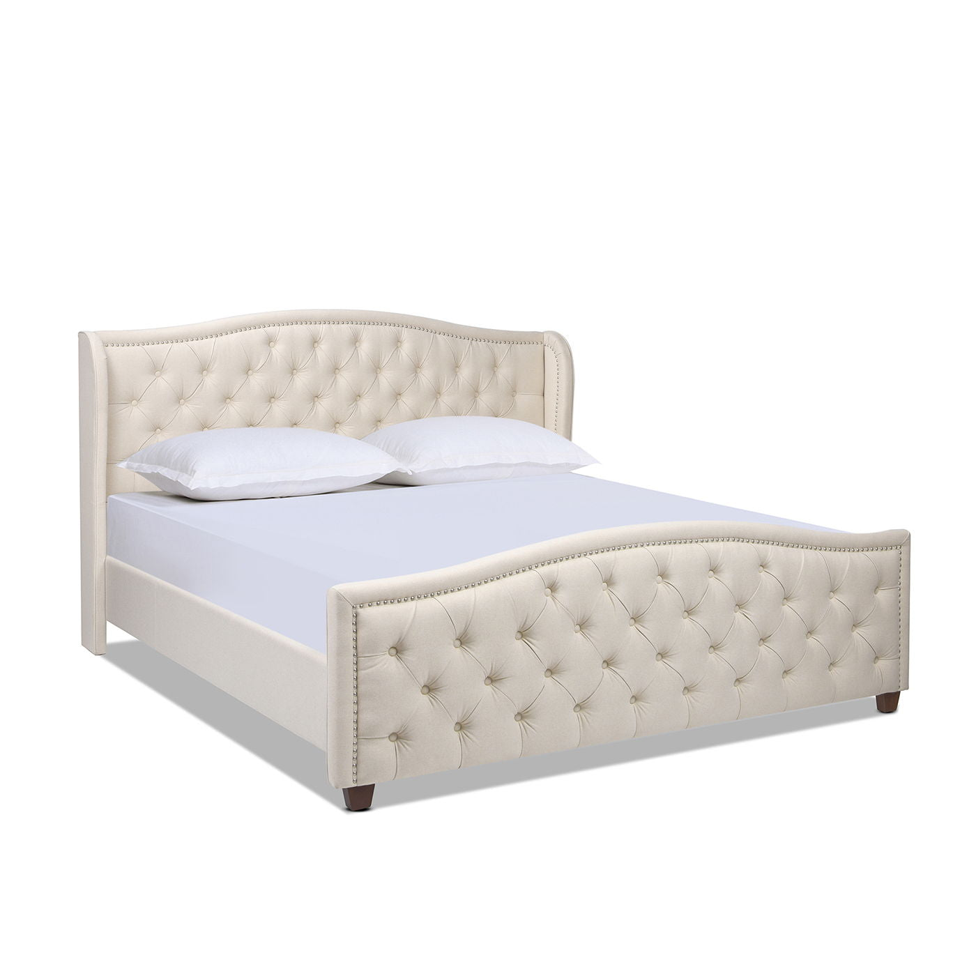 Fontana - Handcrafted Wingback Upholstered Platform Bed Frame - The Sleep Loft - Online Mattress Showroom NYC