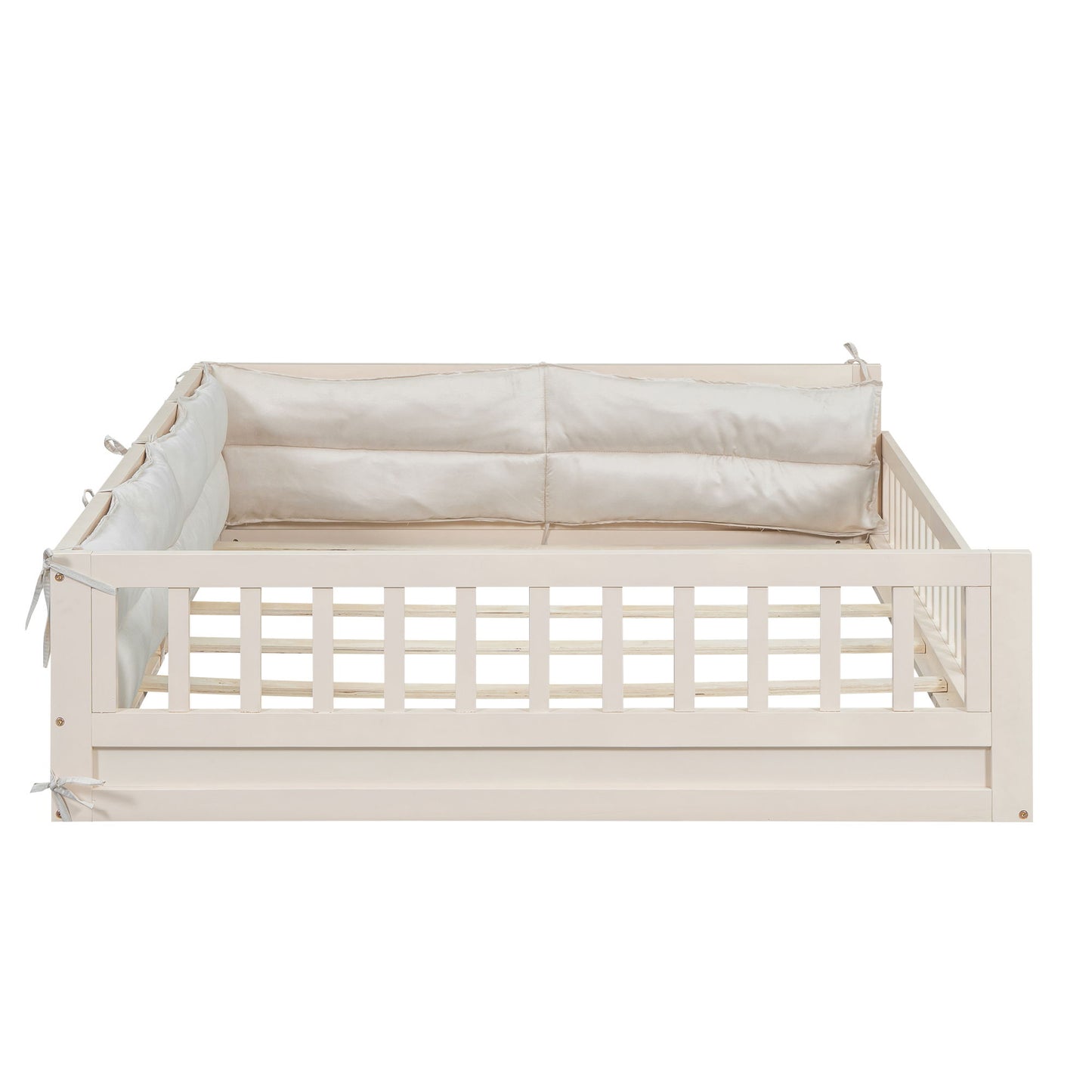 Upholstered Platform Bed With Guardrail And Pillow - The Sleep Loft - Online Mattress Showroom NYC