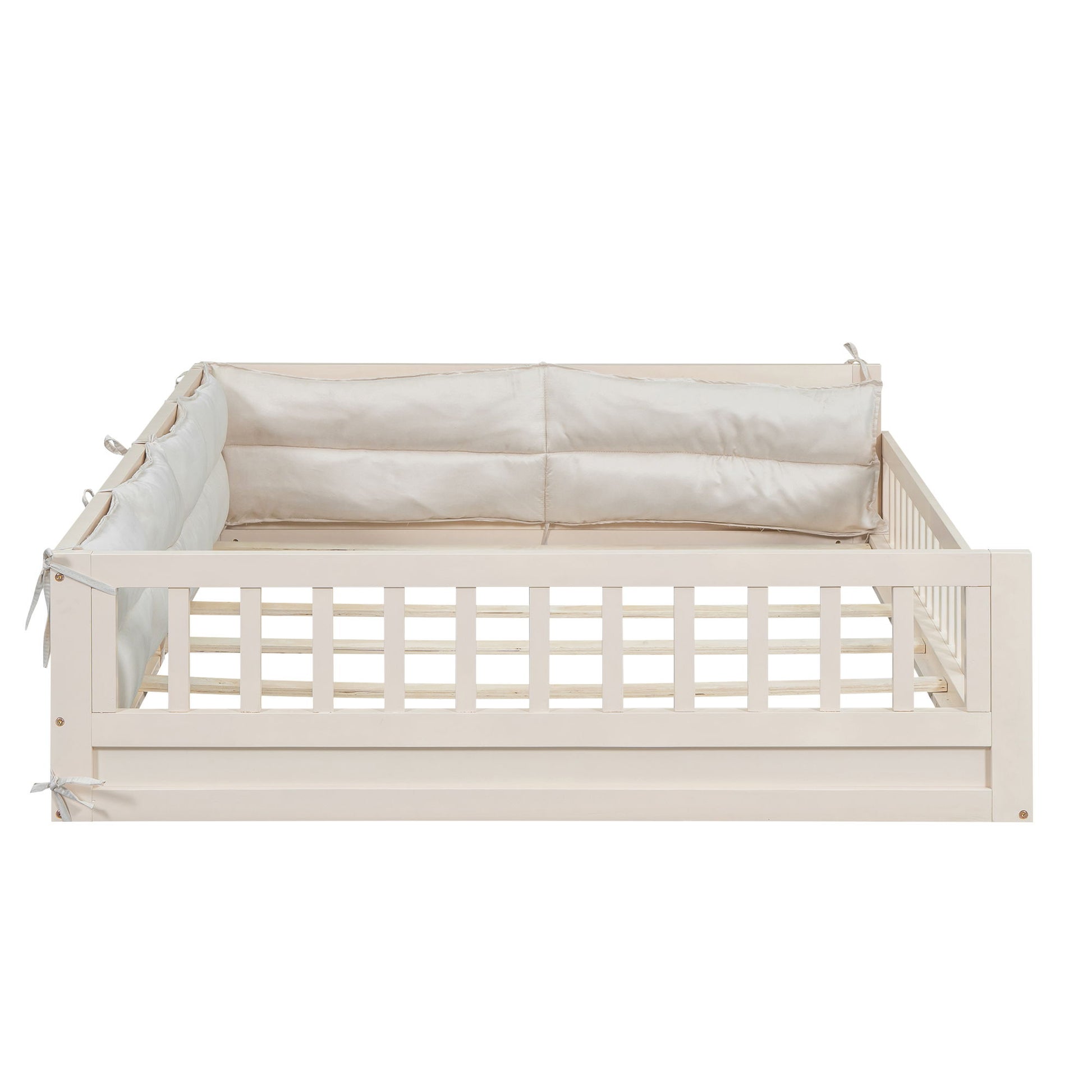Upholstered Platform Bed With Guardrail And Pillow - The Sleep Loft - Online Mattress Showroom NYC