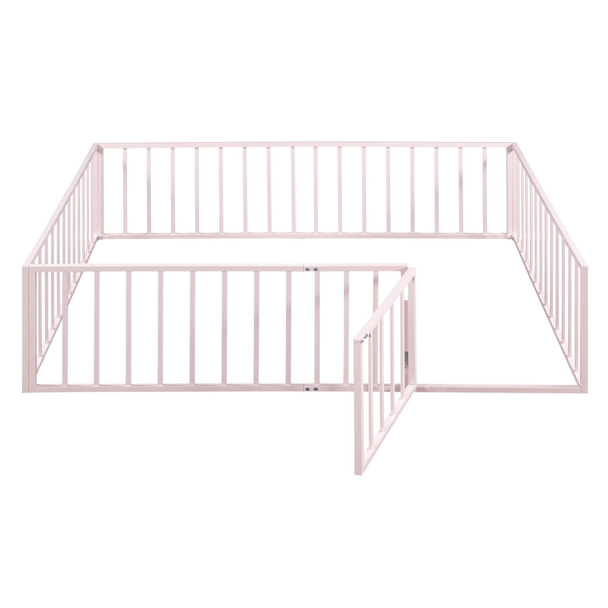 Metal Floor Bed Frame With Fence And Door - The Sleep Loft - Online Mattress Showroom NYC