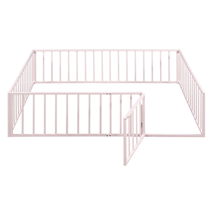 Metal Floor Bed Frame With Fence And Door - The Sleep Loft - Online Mattress Showroom NYC