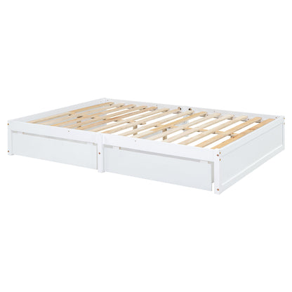 Daybed With Fence Guardrails And 2 Drawers, Split Into Independent Floor Bed & Daybed - The Sleep Loft - Online Mattress Showroom NYC