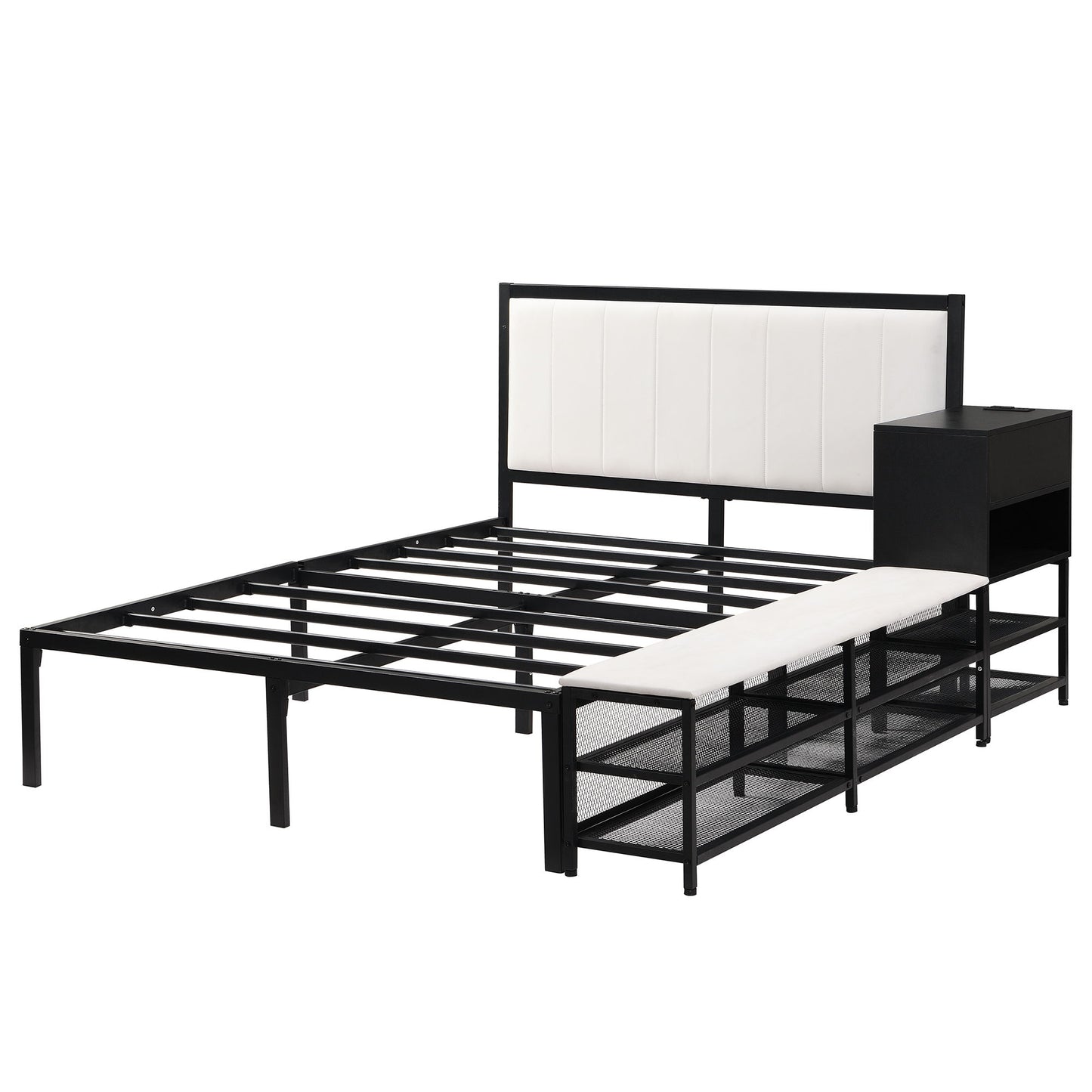 Platform Bed With 2 Tier Storage Shelves, Storage Cabinet - The Sleep Loft - Online Mattress Showroom NYC