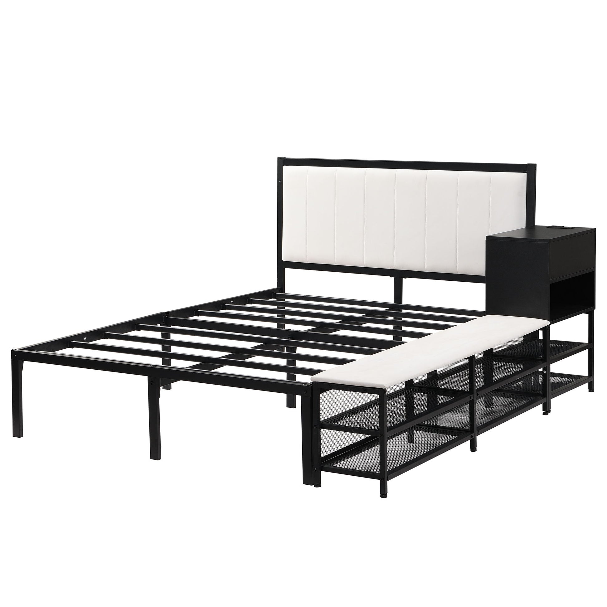 Platform Bed With 2 Tier Storage Shelves, Storage Cabinet - The Sleep Loft - Online Mattress Showroom NYC
