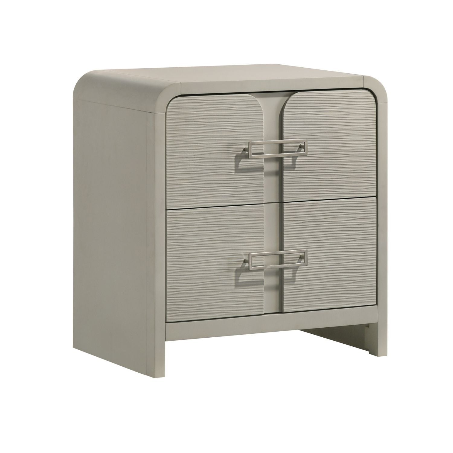 Aria - 2 Drawer Nightstand - Beige - The Sleep Loft - Online Mattress Showroom NYC