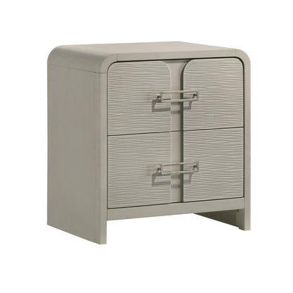 Aria - 2 Drawer Nightstand - Beige - The Sleep Loft - Online Mattress Showroom NYC