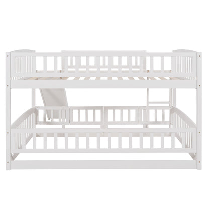 Low Bunk Bed With Slide, Fence And Ladder - The Sleep Loft - Online Mattress Showroom NYC