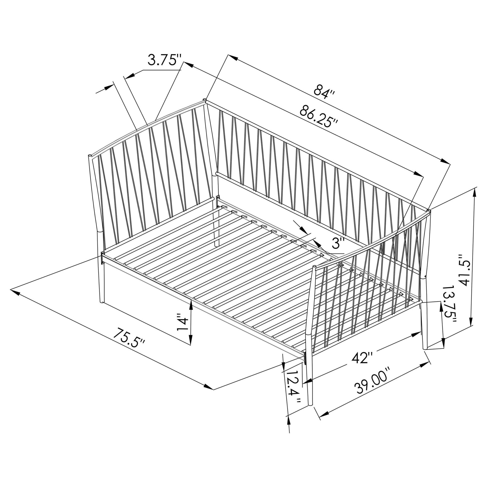Vertigo - Twin Daybed With Slatted Support - Matte Black - The Sleep Loft - Online Mattress Showroom NYC