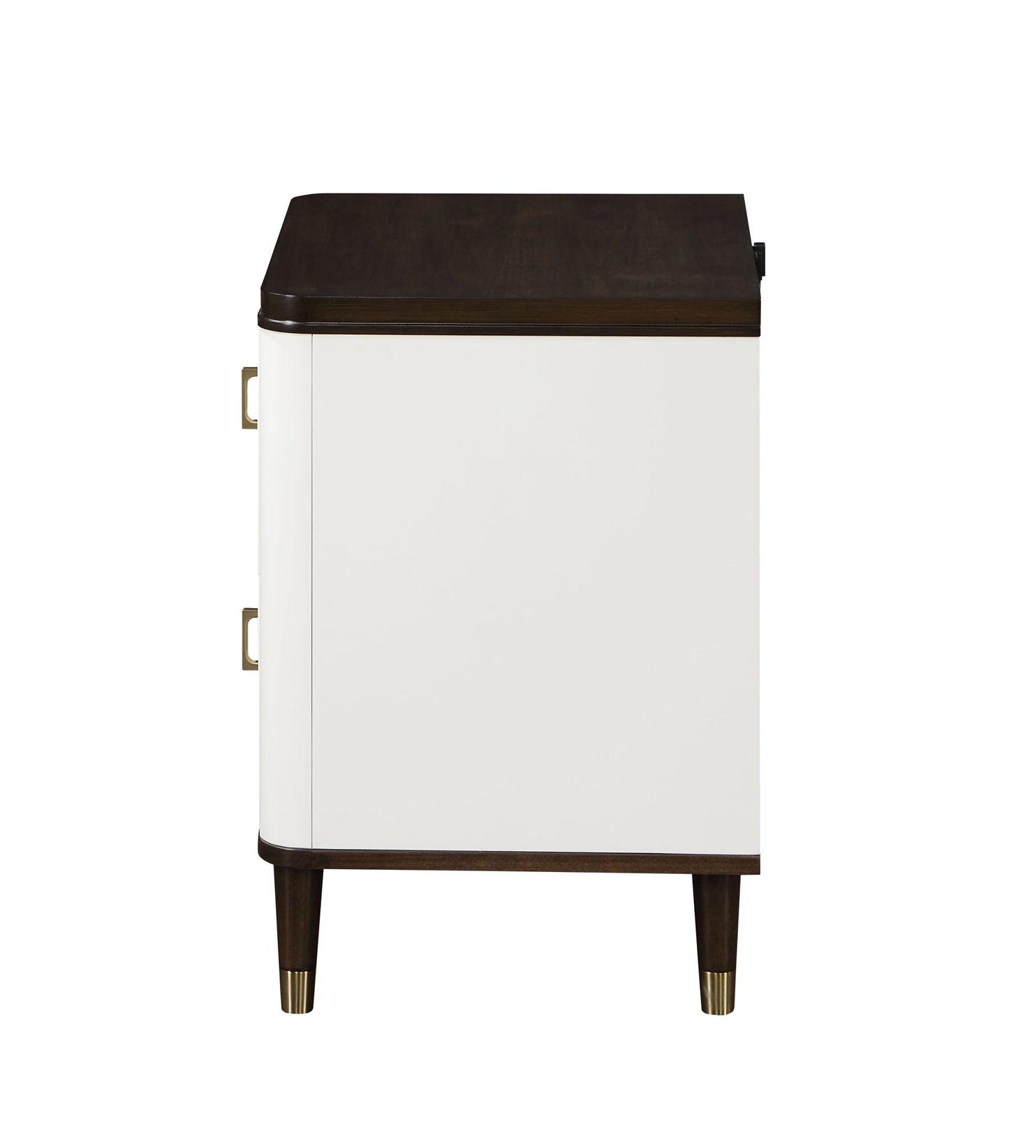 Carena - Night Stand With USB - White / Walnut - The Sleep Loft - Online Mattress Showroom NYC