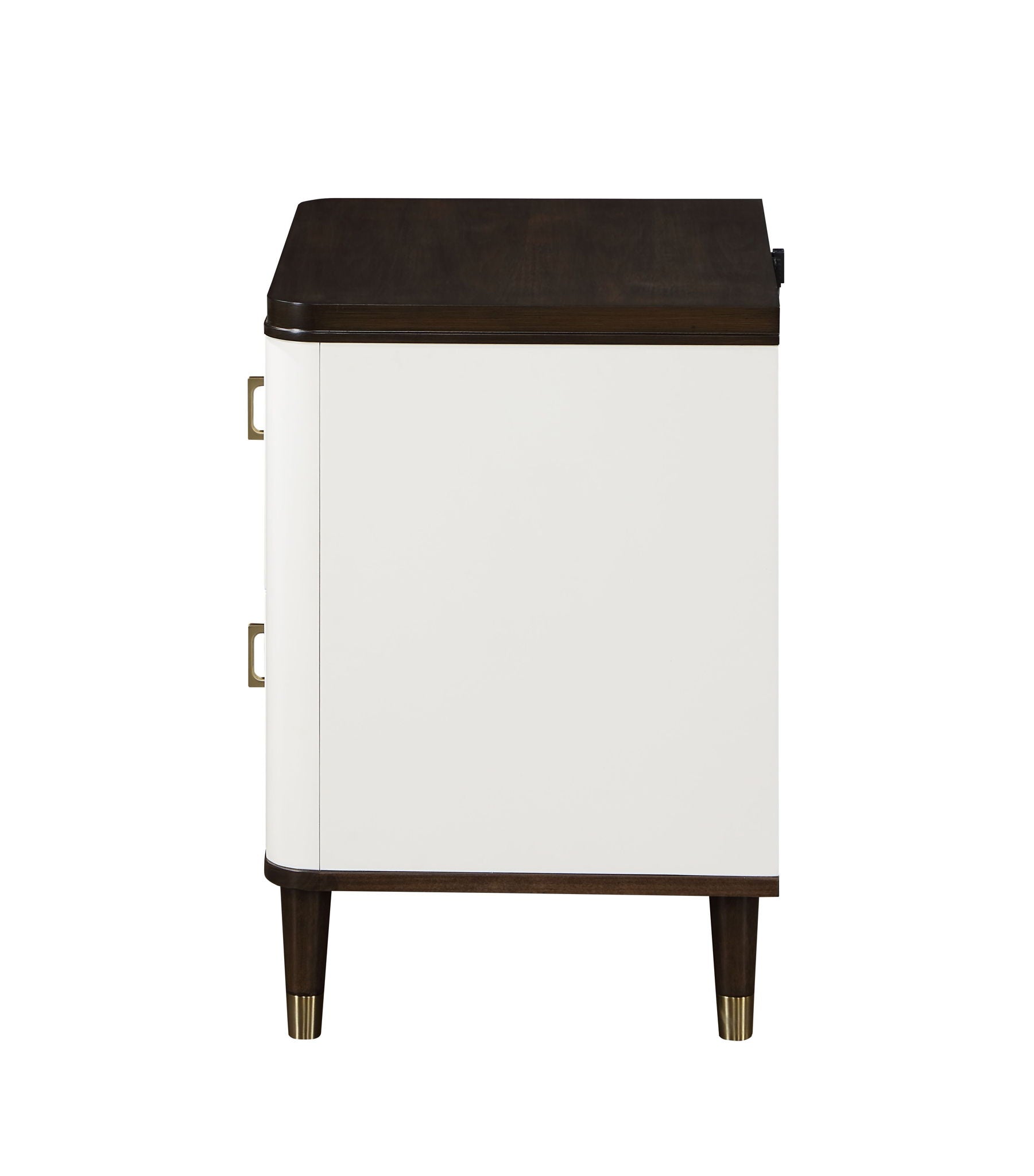 Carena - Night Stand With USB - White / Walnut - The Sleep Loft - Online Mattress Showroom NYC