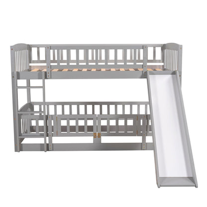Low Bunk Bed With Slide, Fence And Ladder - The Sleep Loft - Online Mattress Showroom NYC