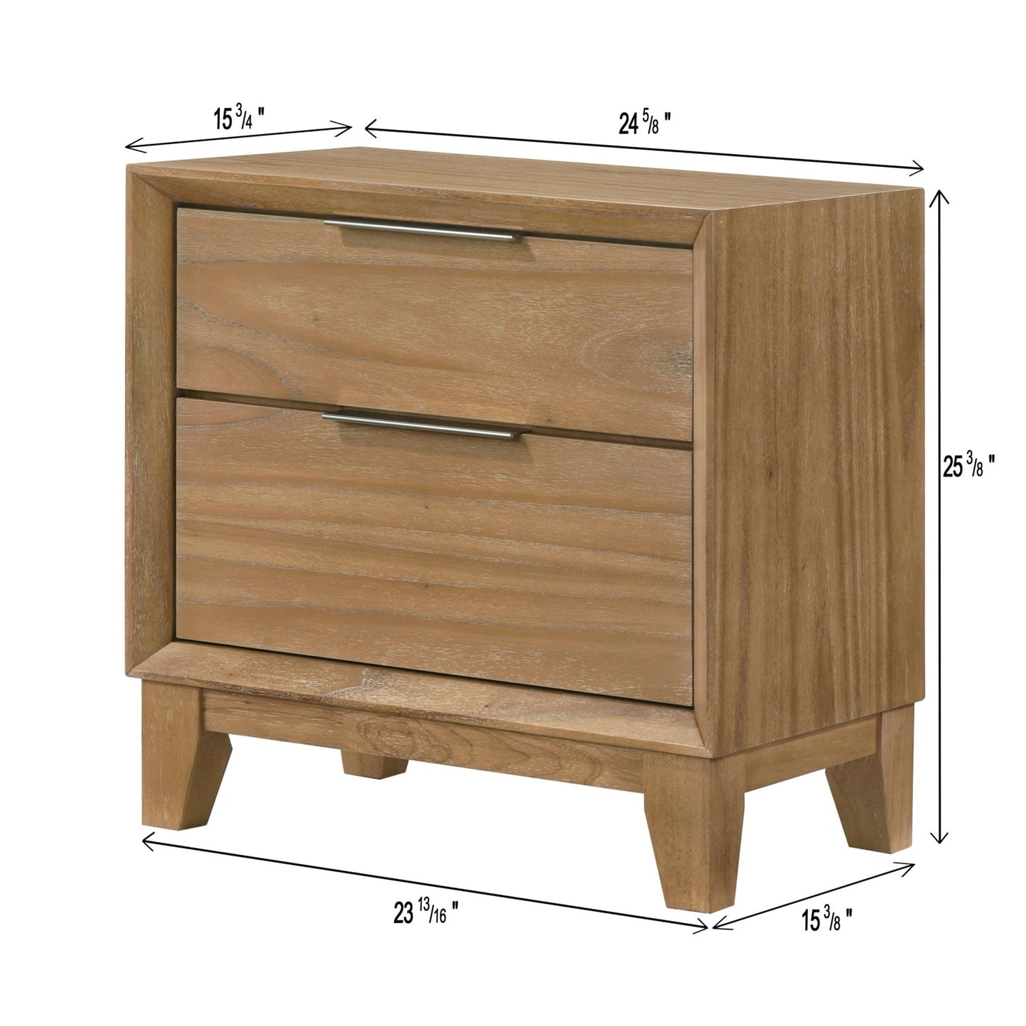 1 Piece 2 Drawer Nightstand - Natural Wood - The Sleep Loft - Online Mattress Showroom NYC