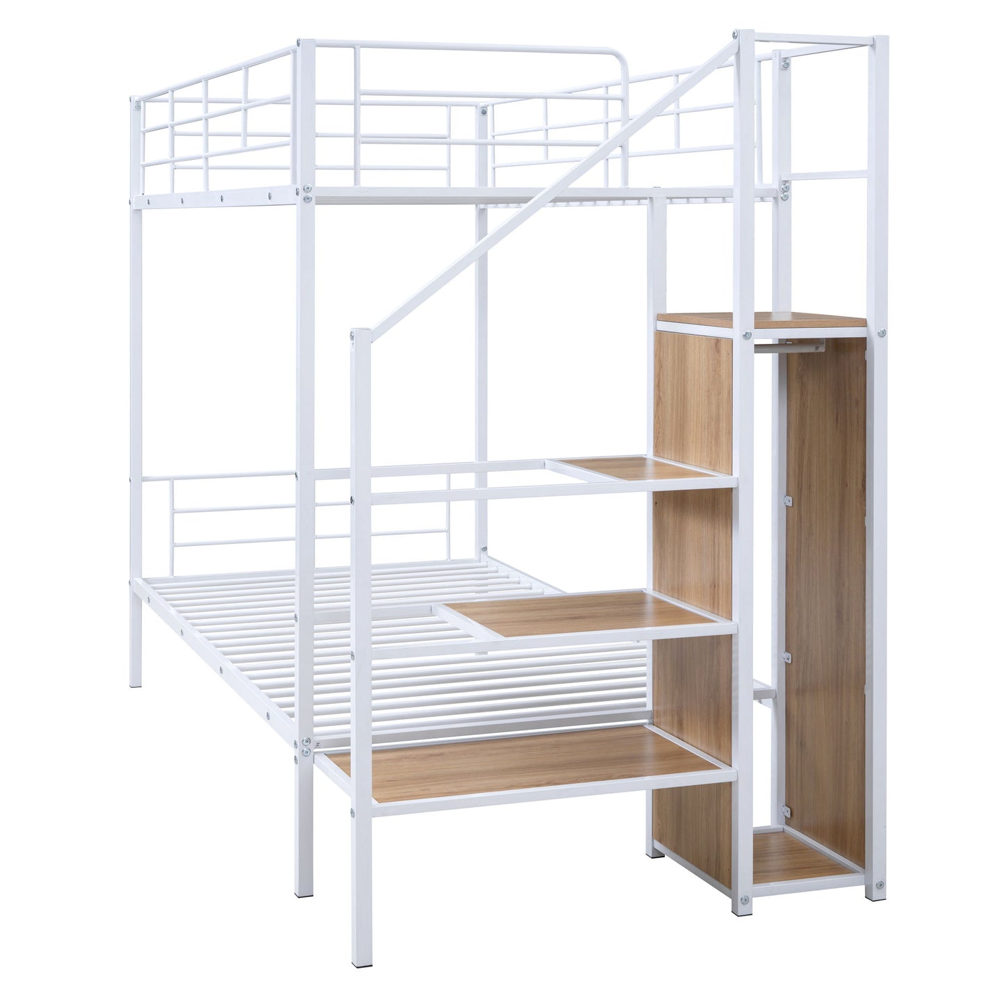 Bunk Bed With Lateral Storage Ladder And Wardrobe - The Sleep Loft - Online Mattress Showroom NYC