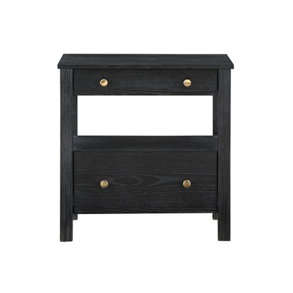 Danielle - 2 Drawer Nightstand With Knobs - Black - The Sleep Loft - Online Mattress Showroom NYC