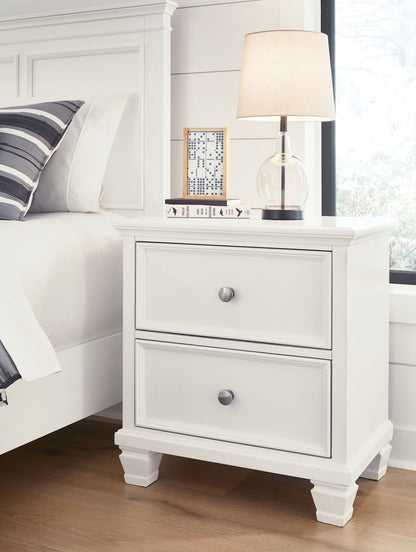 Fortman - Two Drawer Night Stand - White - The Sleep Loft - Online Mattress Showroom NYC