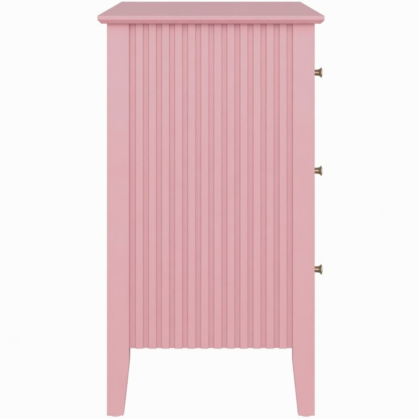 Fluted 3 Drawer Nightstand With Soft Close Slides