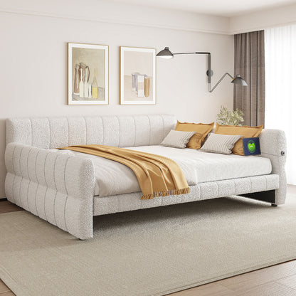 Upholstered Platform Bed With USB Charging - The Sleep Loft - Online Mattress Showroom NYC