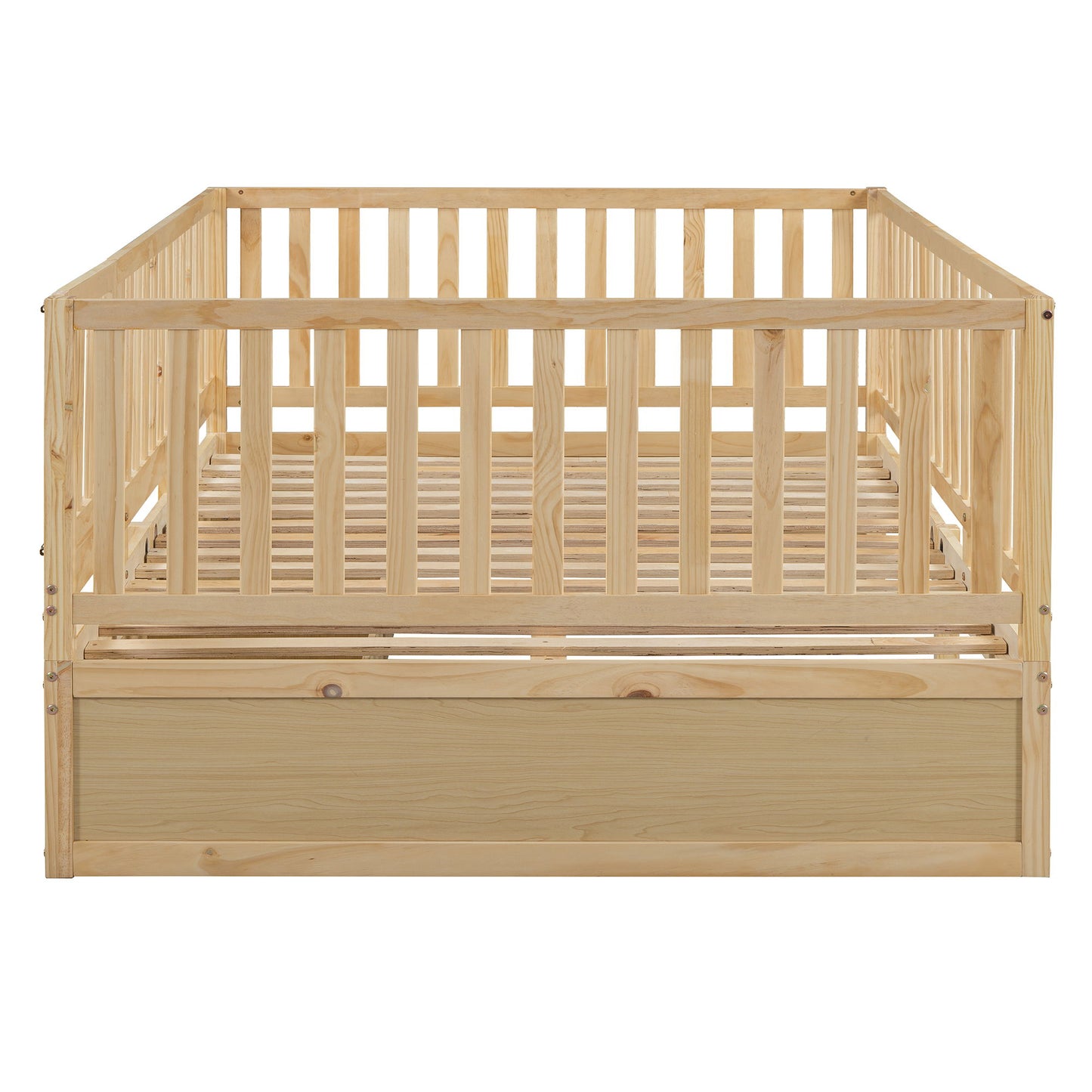 Daybed With Fence Guardrails And 2 Drawers, Split Into Independent Floor Bed & Daybed - The Sleep Loft - Online Mattress Showroom NYC