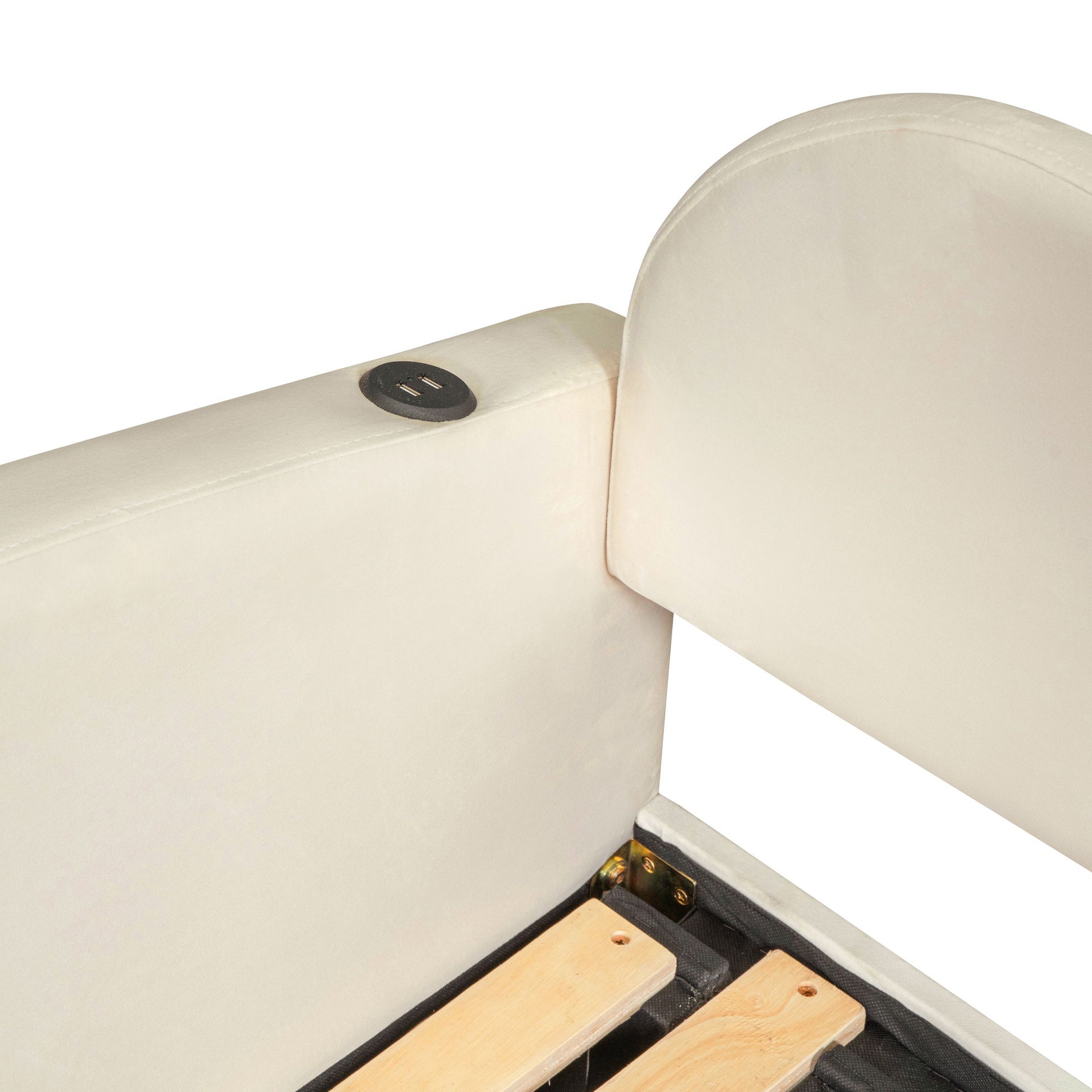 Upholstered Daybed With Cloud-Shaped Backrest, Trundle & 2 Drawers And USB Ports - The Sleep Loft - Online Mattress Showroom NYC