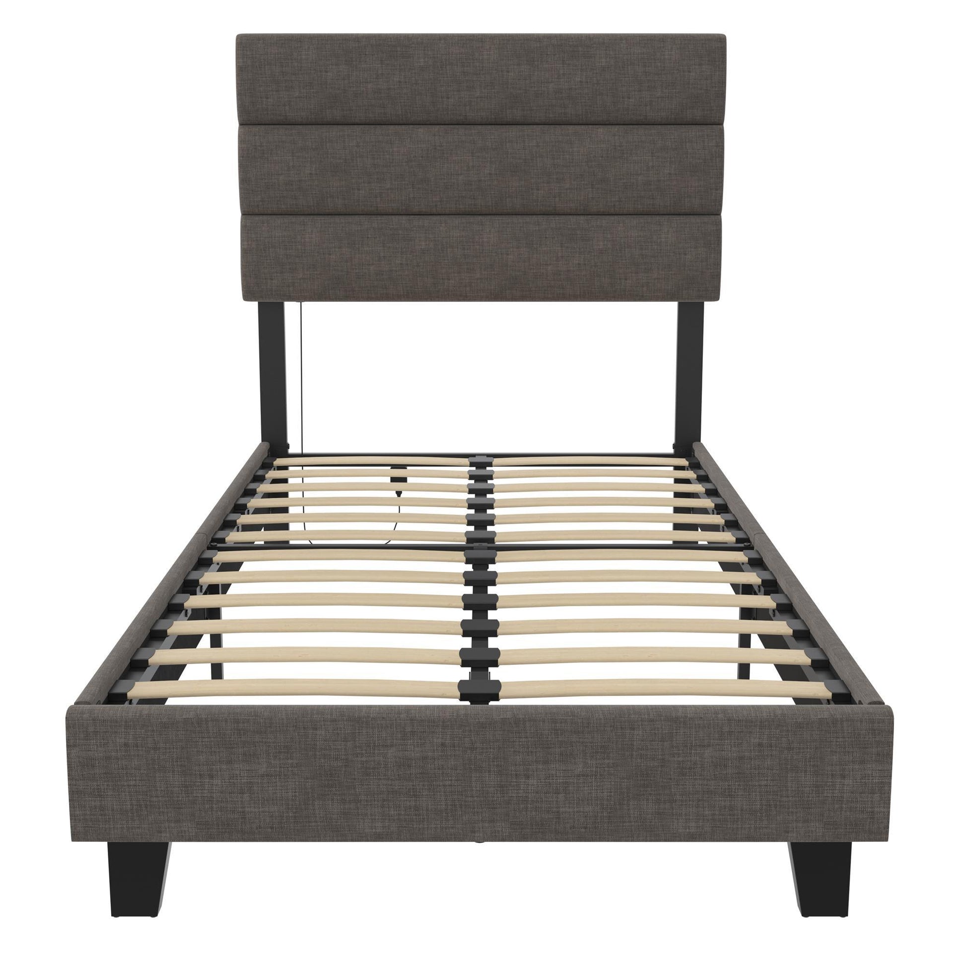 Paloma - Twin Bed With Dual USB Port - Linen - The Sleep Loft - Online Mattress Showroom NYC
