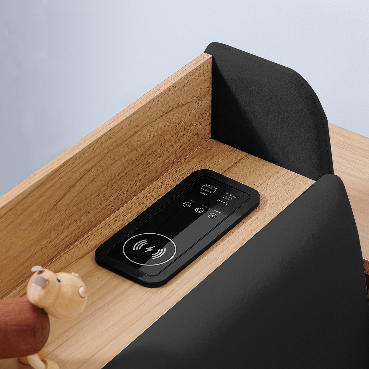 Upholstered Daybed With Storage Headboard, Wireless Charging, LED Lights - The Sleep Loft - Online Mattress Showroom NYC
