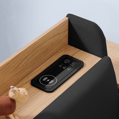 Upholstered Daybed With Storage Headboard, Wireless Charging, LED Lights - The Sleep Loft - Online Mattress Showroom NYC