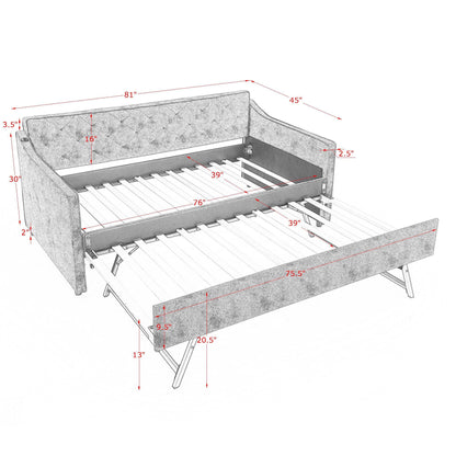 Daybed With Pop Up Trundle And USB Charging Armrest - The Sleep Loft - Online Mattress Showroom NYC