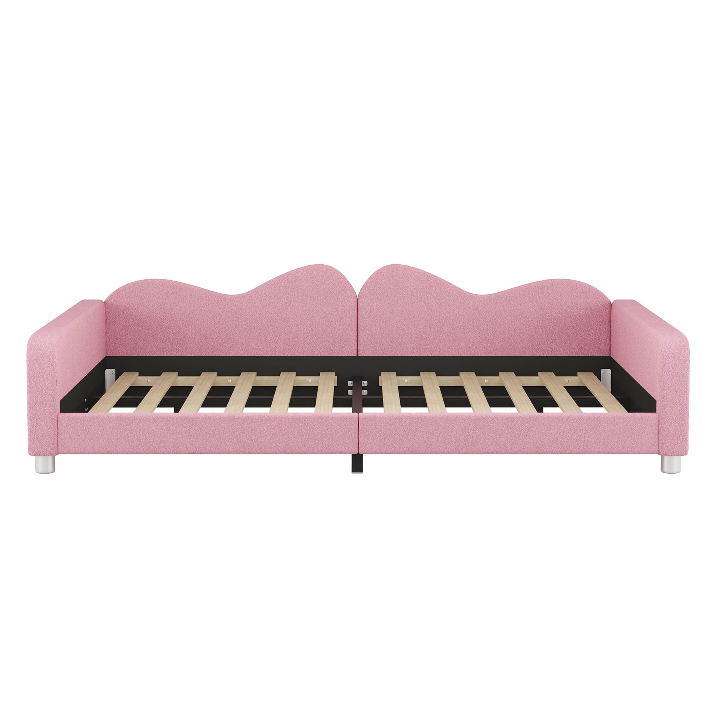 Upholstered Daybed, Sherpa Fabric Sofabed With Cloud-Shaped Backrest - The Sleep Loft - Online Mattress Showroom NYC