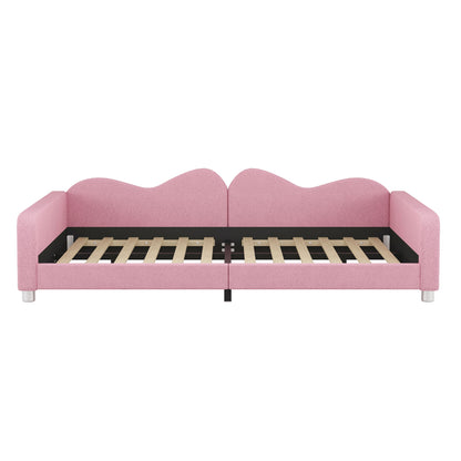 Upholstered Daybed, Sherpa Fabric Sofabed With Cloud-Shaped Backrest - The Sleep Loft - Online Mattress Showroom NYC