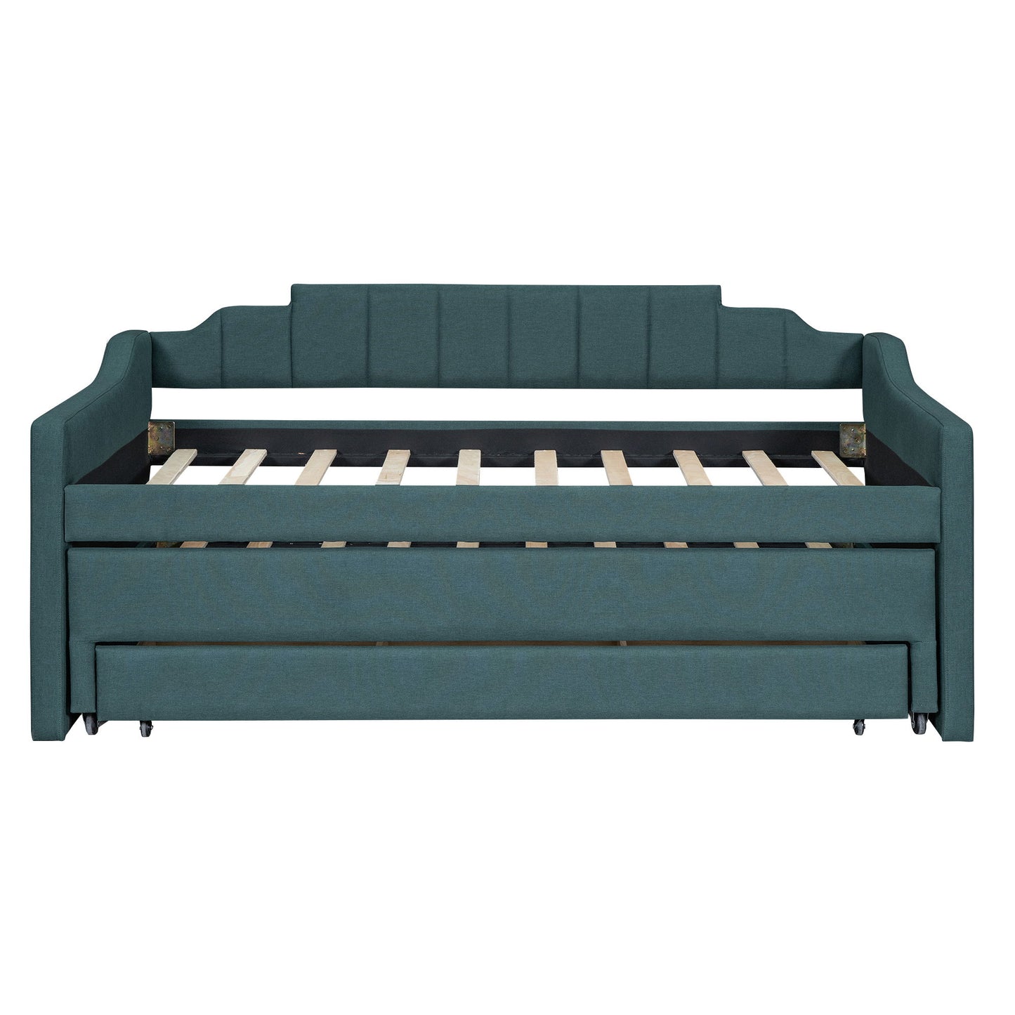 Upholstered Simple Design Daybed With Trundle And 3 Drawers
