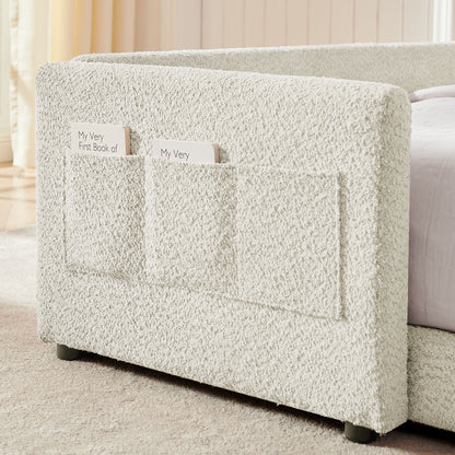 Cute Rabbit Ear Upholstered Platform Bed Frame With Safety Rail - The Sleep Loft - Online Mattress Showroom NYC