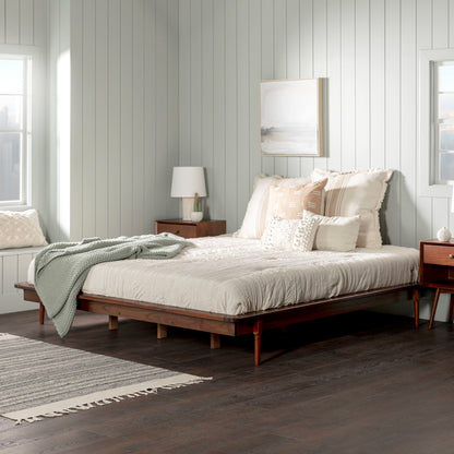King Platform Bed Frame - Walnut