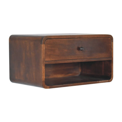 Curve Upper Slot Floating Nightstand - The Sleep Loft - Online Mattress Showroom NYC