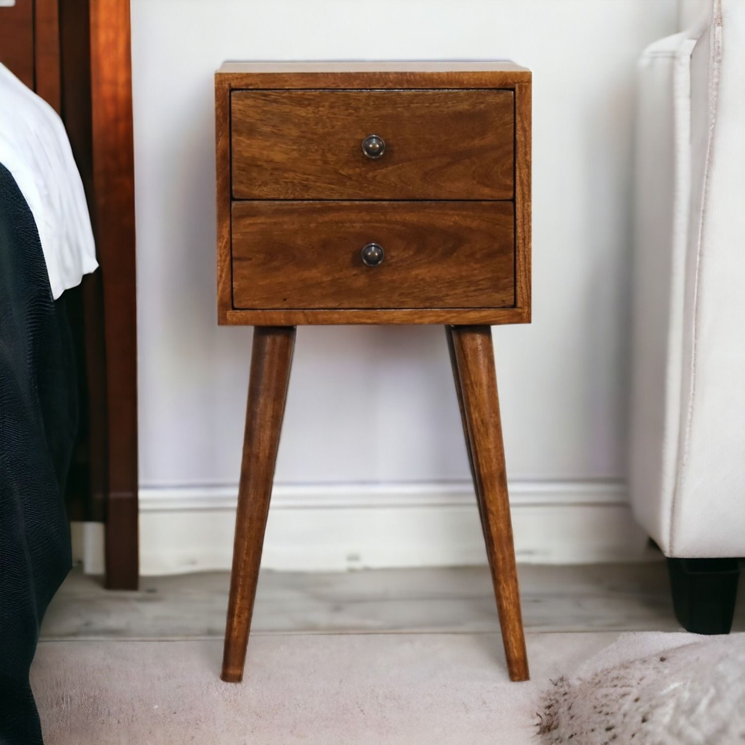 Mini 2 Drawer Nightstand - The Sleep Loft - Online Mattress Showroom NYC
