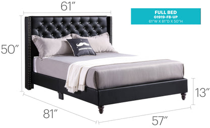 Upholstered Nailhead Trim Chic Bed - The Sleep Loft - Online Mattress Showroom NYC