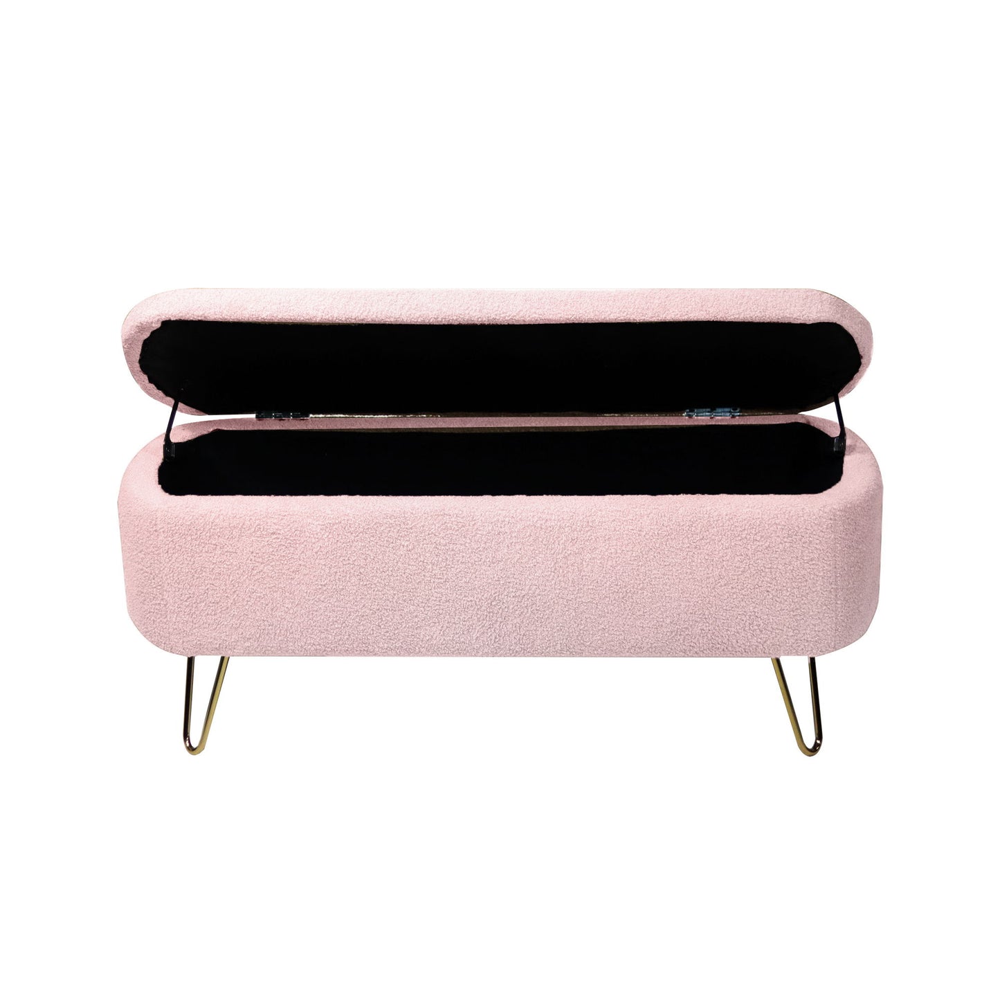 Storage Ottoman Bench For End Of Bed Legs, Modern Camel Faux Fur Entryway Bench Upholstered Padded With Storage For Living Room Bedroom - The Sleep Loft - Online Mattress Showroom NYC