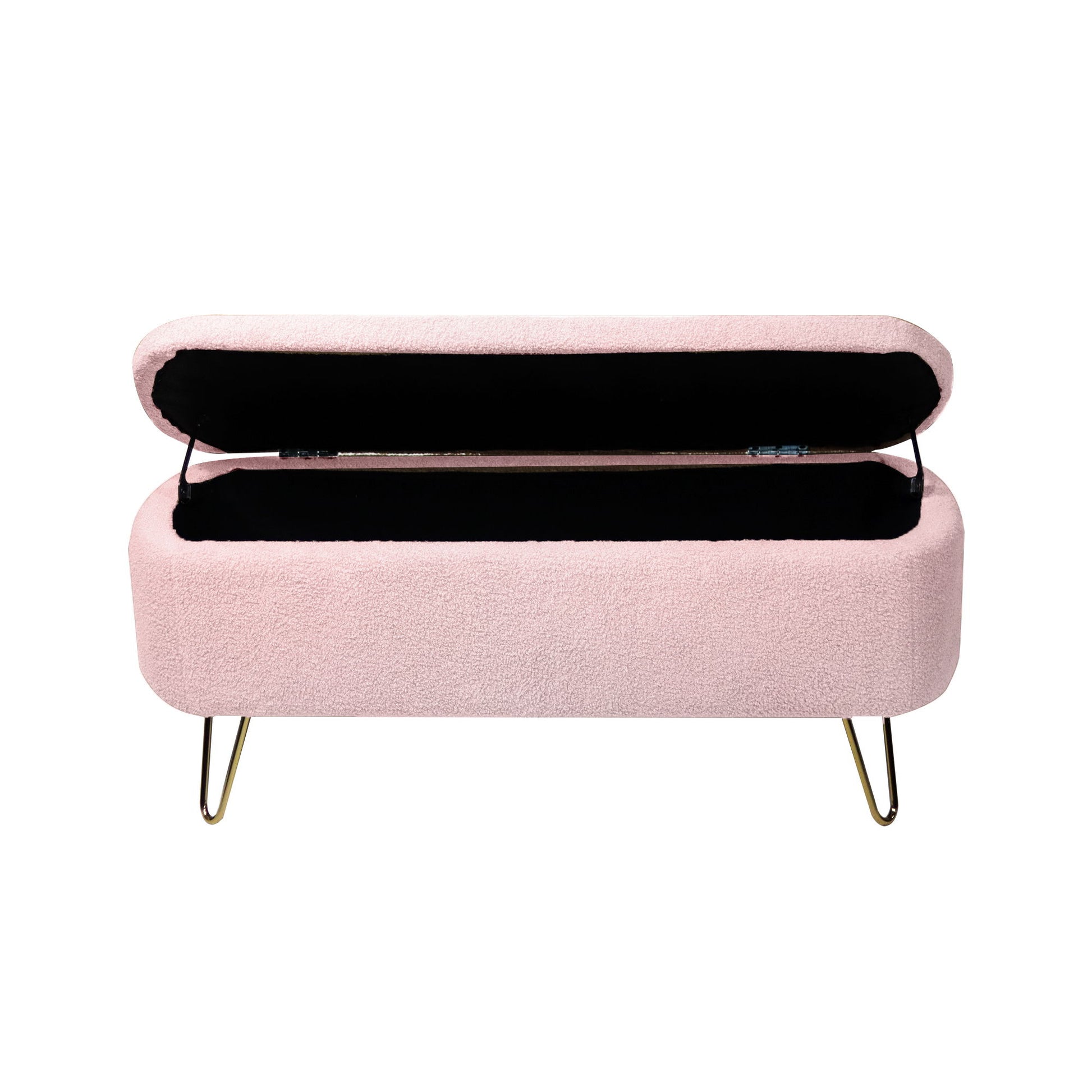 Storage Ottoman Bench For End Of Bed Legs, Modern Camel Faux Fur Entryway Bench Upholstered Padded With Storage For Living Room Bedroom - The Sleep Loft - Online Mattress Showroom NYC