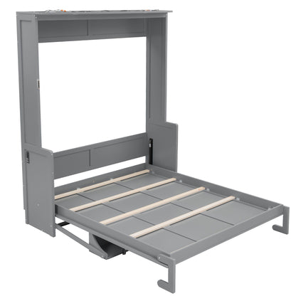Murphy Bed With Desk, LED Lights And USB Charging Station